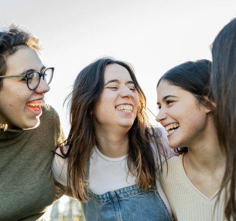 a group of women laughing